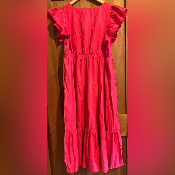 Abercrombie & Fitch Pink Maxi Dress with Flutter Sleeves - Picture 3 of 4